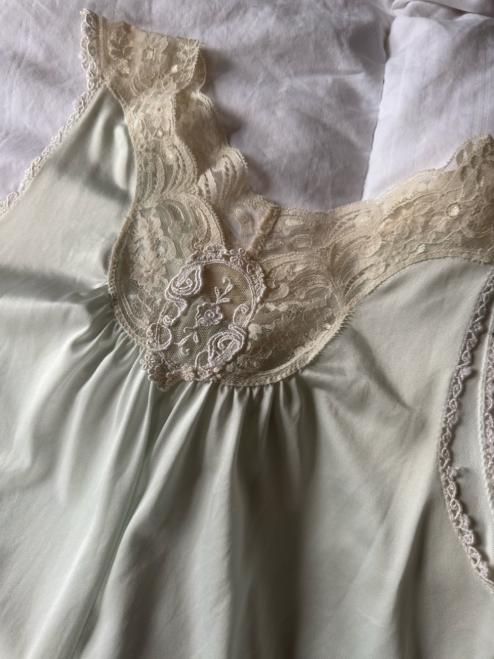 Vintage Shadlowline Lace-Trim Chemise Slip Dress